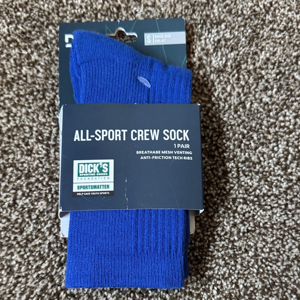 Dick's All-Sport Crew Socks - Blue (1 Pair)